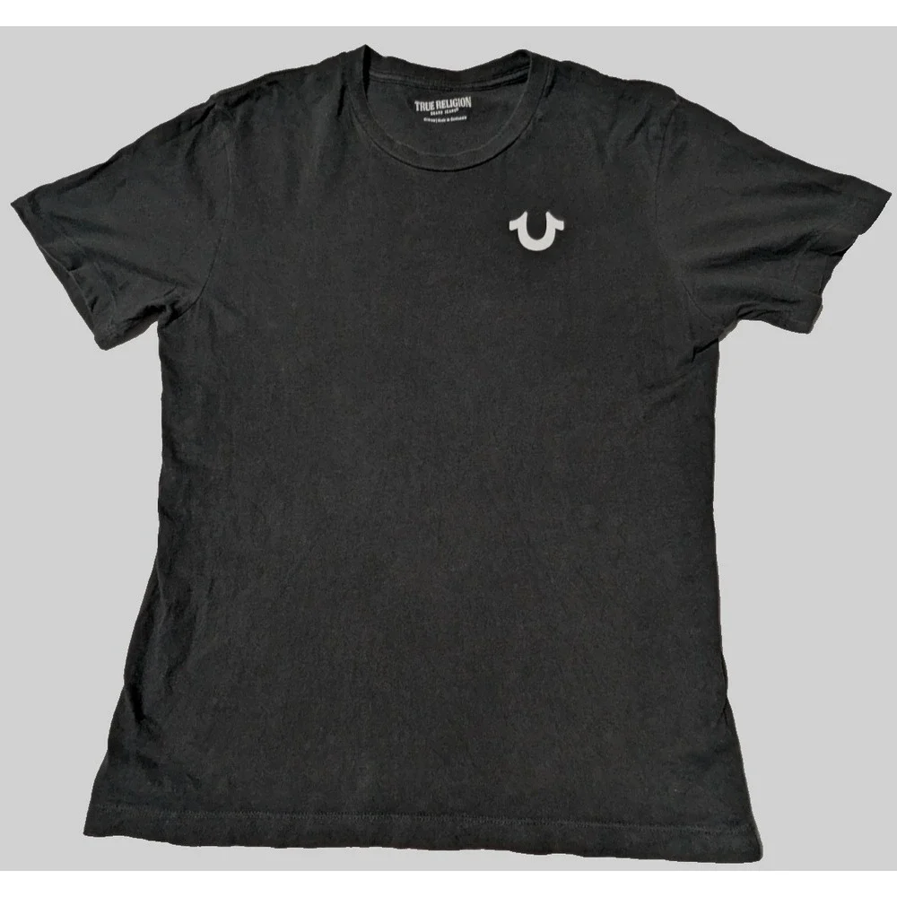 True Religion Buddha Crafted With‎ Pride Double-Sided Black T-Shirt - Men Medium
